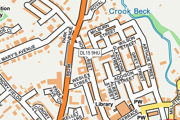 DL15 9HU map - OS OpenMap – Local (Ordnance Survey)