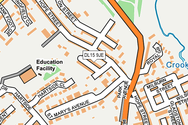 DL15 9JE map - OS OpenMap – Local (Ordnance Survey) DL15 9JE map - OS OpenMap – Local (Ordnance Survey)