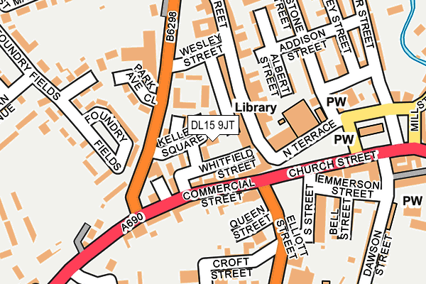DL15 9JT map - OS OpenMap – Local (Ordnance Survey) DL15 9JT map - OS OpenMap – Local (Ordnance Survey)