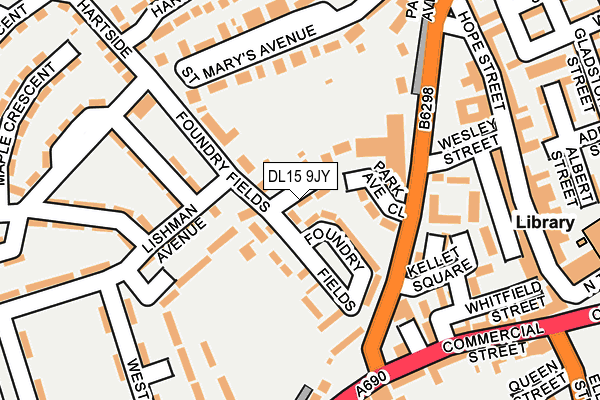 DL15 9JY map - OS OpenMap – Local (Ordnance Survey) DL15 9JY map - OS OpenMap – Local (Ordnance Survey)