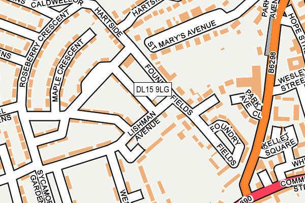 DL15 9LG map - OS OpenMap – Local (Ordnance Survey) DL15 9LG map - OS OpenMap – Local (Ordnance Survey)