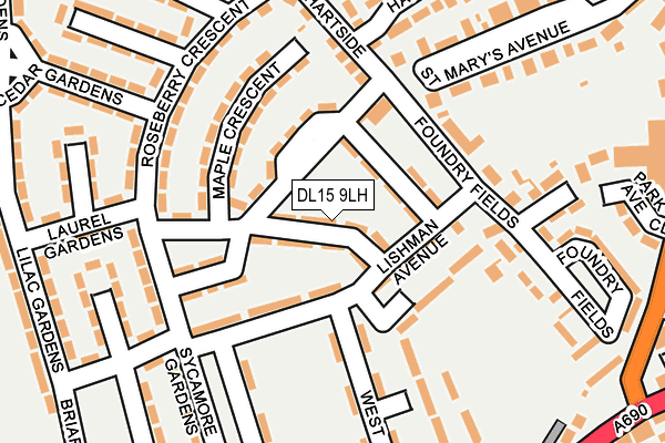 DL15 9LH map - OS OpenMap – Local (Ordnance Survey) DL15 9LH map - OS OpenMap – Local (Ordnance Survey)