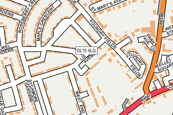 DL15 9LQ map - OS OpenMap – Local (Ordnance Survey) DL15 9LQ map - OS OpenMap – Local (Ordnance Survey)