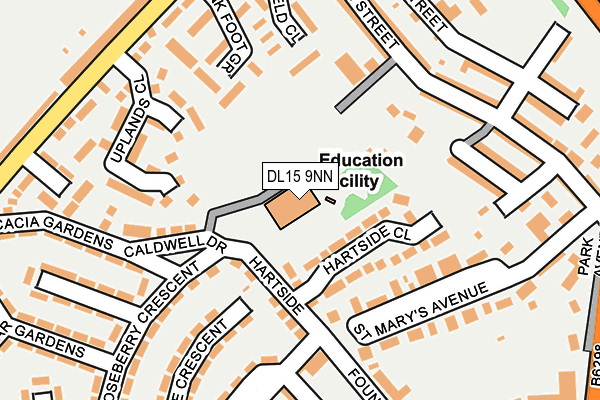 DL15 9NN map - OS OpenMap – Local (Ordnance Survey) DL15 9NN map - OS OpenMap – Local (Ordnance Survey)
