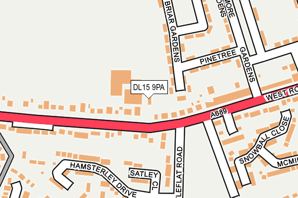 DL15 9PA map - OS OpenMap – Local (Ordnance Survey) DL15 9PA map - OS OpenMap – Local (Ordnance Survey)