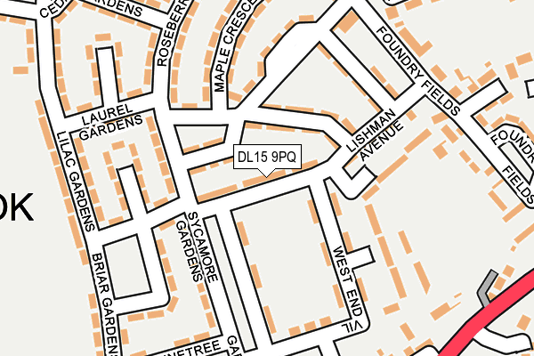 DL15 9PQ map - OS OpenMap – Local (Ordnance Survey) DL15 9PQ map - OS OpenMap – Local (Ordnance Survey)