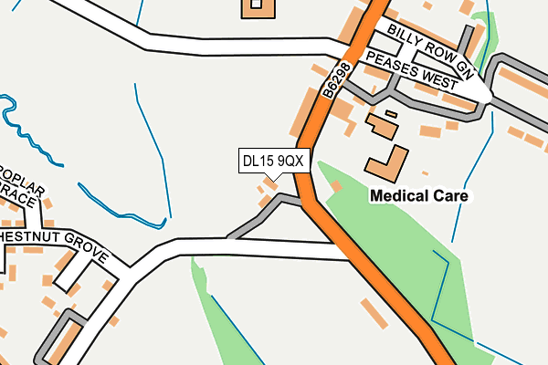 DL15 9QX map - OS OpenMap – Local (Ordnance Survey) DL15 9QX map - OS OpenMap – Local (Ordnance Survey)