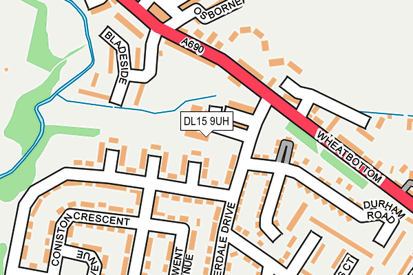 DL15 9UH map - OS OpenMap – Local (Ordnance Survey) DL15 9UH map - OS OpenMap – Local (Ordnance Survey)
