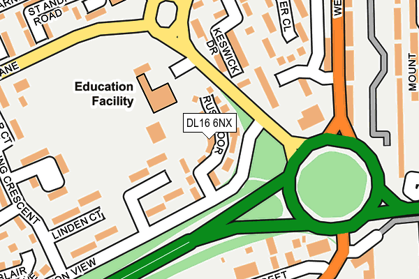 DL16 6NX map - OS OpenMap – Local (Ordnance Survey) DL16 6NX map - OS OpenMap – Local (Ordnance Survey)