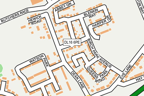 DL16 6PE map - OS OpenMap – Local (Ordnance Survey) DL16 6PE map - OS OpenMap – Local (Ordnance Survey)