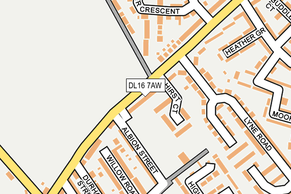 DL16 7AW map - OS OpenMap – Local (Ordnance Survey) DL16 7AW map - OS OpenMap – Local (Ordnance Survey)