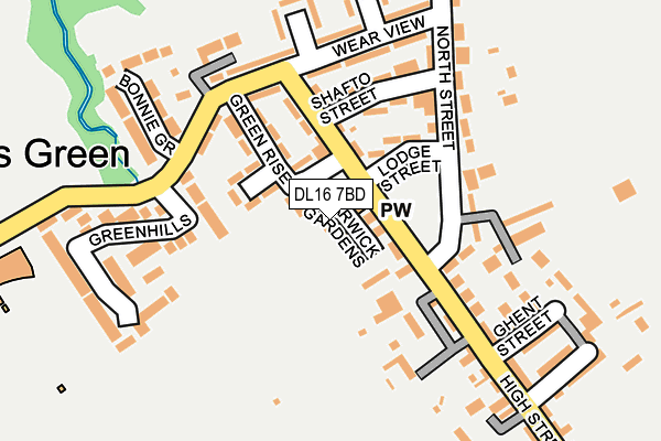 DL16 7BD map - OS OpenMap – Local (Ordnance Survey) DL16 7BD map - OS OpenMap – Local (Ordnance Survey)