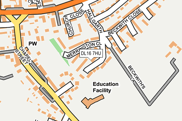 DL16 7HU map - OS OpenMap – Local (Ordnance Survey) DL16 7HU map - OS OpenMap – Local (Ordnance Survey)