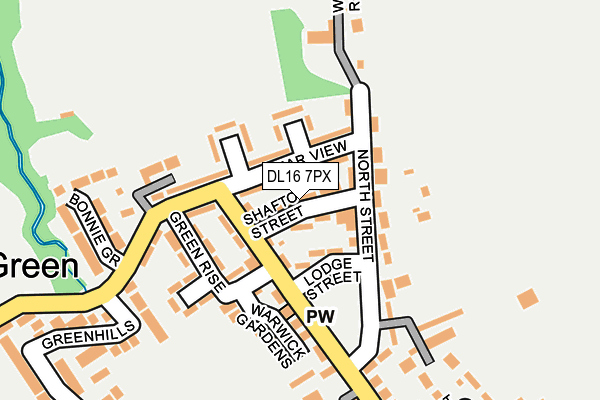 DL16 7PX map - OS OpenMap – Local (Ordnance Survey) DL16 7PX map - OS OpenMap – Local (Ordnance Survey)