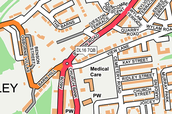DL16 7QB map - OS OpenMap – Local (Ordnance Survey) DL16 7QB map - OS OpenMap – Local (Ordnance Survey)