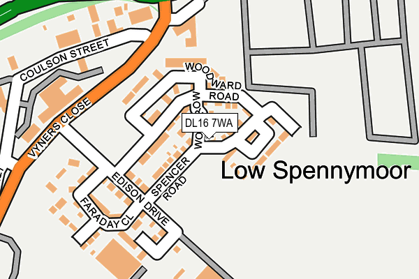 DL16 7WA map - OS OpenMap – Local (Ordnance Survey) DL16 7WA map - OS OpenMap – Local (Ordnance Survey)