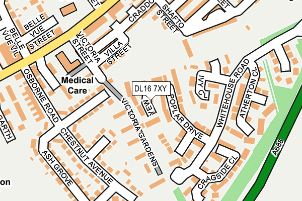 DL16 7XY map - OS OpenMap – Local (Ordnance Survey) DL16 7XY map - OS OpenMap – Local (Ordnance Survey)