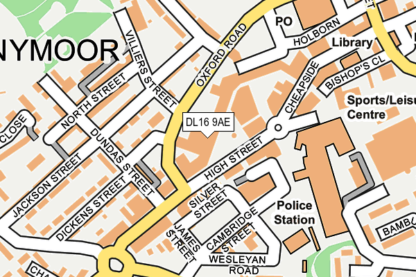 DL16 9AE map - OS OpenMap – Local (Ordnance Survey) DL16 9AE map - OS OpenMap – Local (Ordnance Survey)