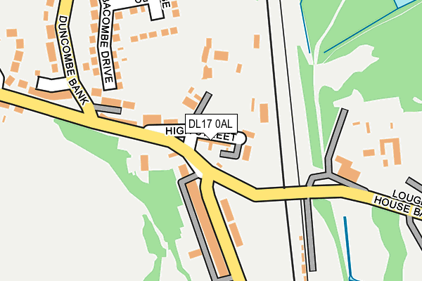 DL17 0AL map - OS OpenMap – Local (Ordnance Survey) DL17 0AL map - OS OpenMap – Local (Ordnance Survey)
