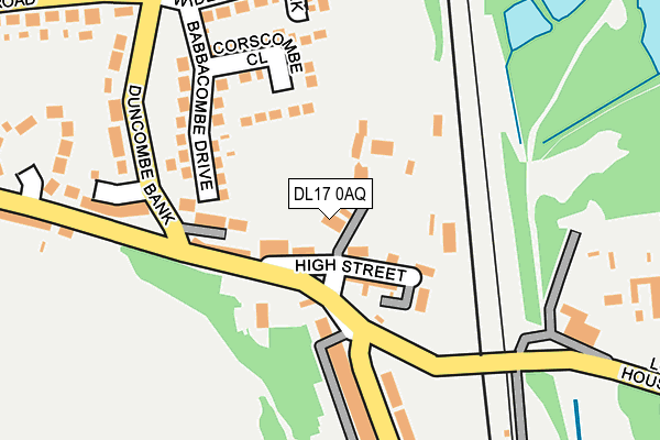 DL17 0AQ map - OS OpenMap – Local (Ordnance Survey)
