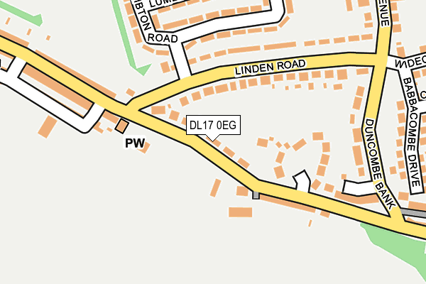 DL17 0EG map - OS OpenMap – Local (Ordnance Survey) DL17 0EG map - OS OpenMap – Local (Ordnance Survey)