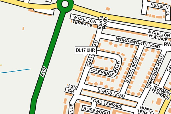 DL17 0HR map - OS OpenMap – Local (Ordnance Survey) DL17 0HR map - OS OpenMap – Local (Ordnance Survey)