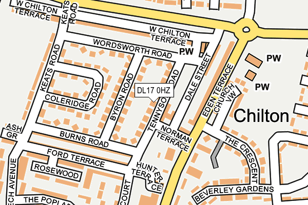 DL17 0HZ map - OS OpenMap – Local (Ordnance Survey)