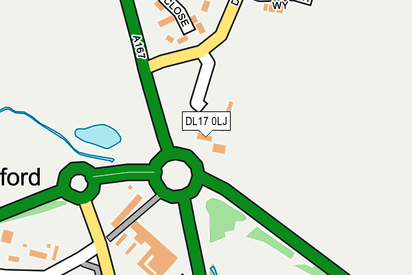 DL17 0LJ map - OS OpenMap – Local (Ordnance Survey) DL17 0LJ map - OS OpenMap – Local (Ordnance Survey)