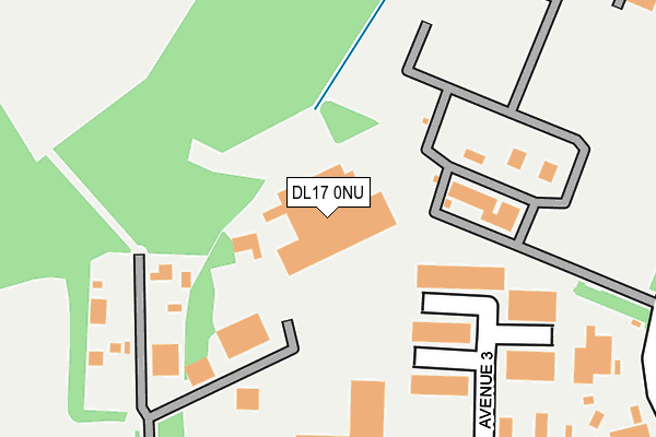 DL17 0NU map - OS OpenMap – Local (Ordnance Survey) DL17 0NU map - OS OpenMap – Local (Ordnance Survey)