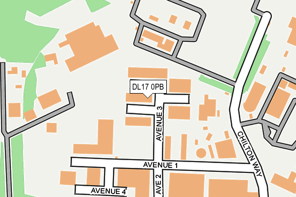 DL17 0PB map - OS OpenMap – Local (Ordnance Survey) DL17 0PB map - OS OpenMap – Local (Ordnance Survey)
