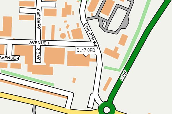 DL17 0PD map - OS OpenMap – Local (Ordnance Survey) DL17 0PD map - OS OpenMap – Local (Ordnance Survey)