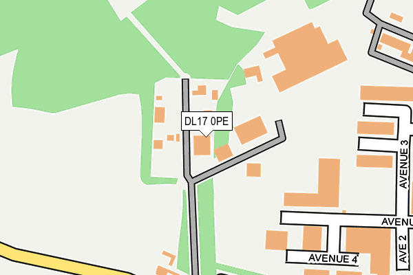 DL17 0PE map - OS OpenMap – Local (Ordnance Survey) DL17 0PE map - OS OpenMap – Local (Ordnance Survey)