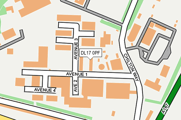 DL17 0PF map - OS OpenMap – Local (Ordnance Survey) DL17 0PF map - OS OpenMap – Local (Ordnance Survey)