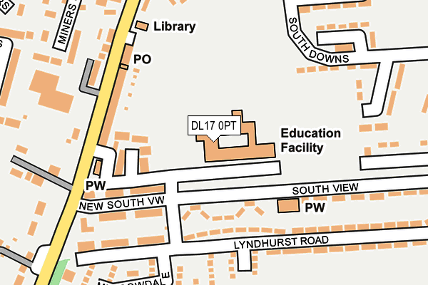 DL17 0PT map - OS OpenMap – Local (Ordnance Survey) DL17 0PT map - OS OpenMap – Local (Ordnance Survey)
