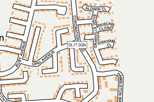 DL17 0QN map - OS OpenMap – Local (Ordnance Survey) DL17 0QN map - OS OpenMap – Local (Ordnance Survey)