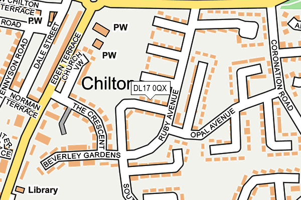 DL17 0QX map - OS OpenMap – Local (Ordnance Survey)