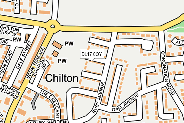 DL17 0QY map - OS OpenMap – Local (Ordnance Survey)