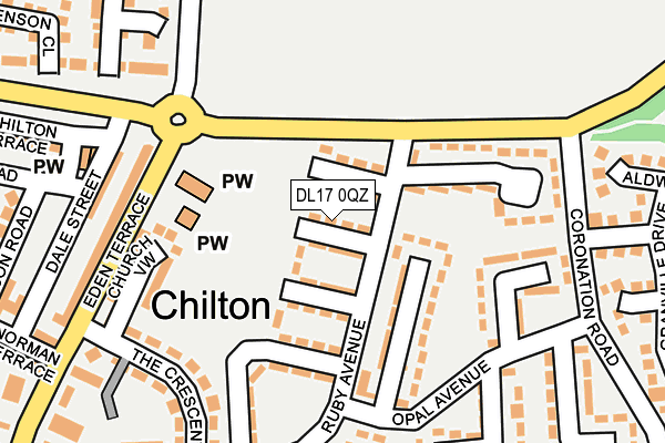 DL17 0QZ map - OS OpenMap – Local (Ordnance Survey)