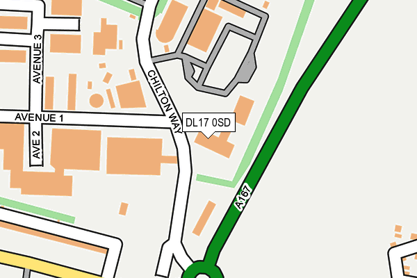 DL17 0SD map - OS OpenMap – Local (Ordnance Survey) DL17 0SD map - OS OpenMap – Local (Ordnance Survey)