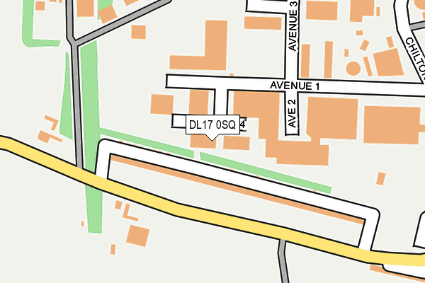 DL17 0SQ map - OS OpenMap – Local (Ordnance Survey) DL17 0SQ map - OS OpenMap – Local (Ordnance Survey)