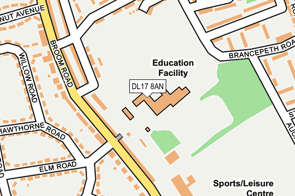 DL17 8AN map - OS OpenMap – Local (Ordnance Survey) DL17 8AN map - OS OpenMap – Local (Ordnance Survey)