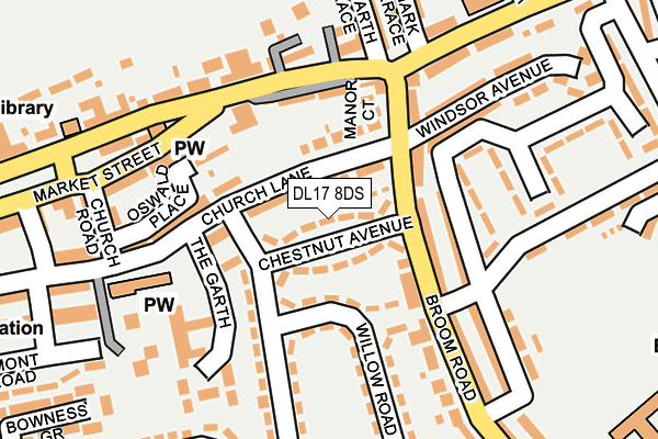 DL17 8DS map - OS OpenMap – Local (Ordnance Survey) DL17 8DS map - OS OpenMap – Local (Ordnance Survey)