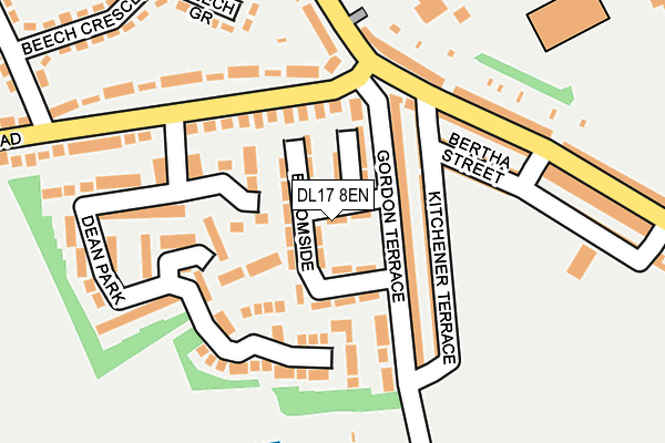 DL17 8EN map - OS OpenMap – Local (Ordnance Survey) DL17 8EN map - OS OpenMap – Local (Ordnance Survey)