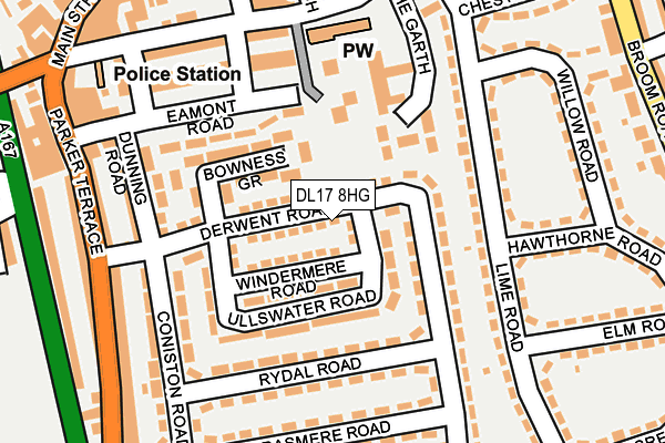 DL17 8HG map - OS OpenMap – Local (Ordnance Survey) DL17 8HG map - OS OpenMap – Local (Ordnance Survey)