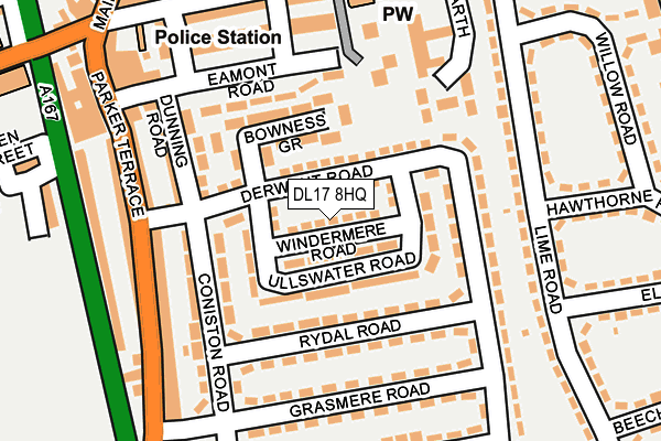 DL17 8HQ map - OS OpenMap – Local (Ordnance Survey) DL17 8HQ map - OS OpenMap – Local (Ordnance Survey)