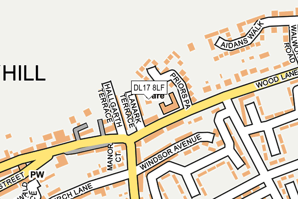 DL17 8LF map - OS OpenMap – Local (Ordnance Survey) DL17 8LF map - OS OpenMap – Local (Ordnance Survey)