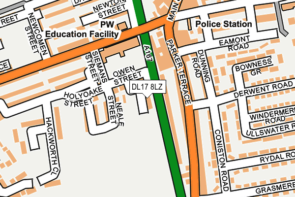DL17 8LZ map - OS OpenMap – Local (Ordnance Survey) DL17 8LZ map - OS OpenMap – Local (Ordnance Survey)