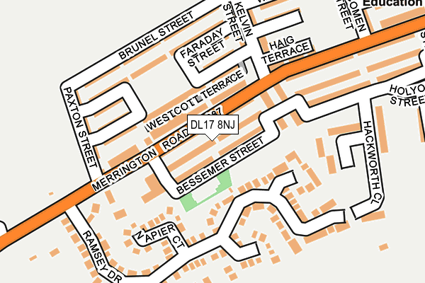 DL17 8NJ map - OS OpenMap – Local (Ordnance Survey) DL17 8NJ map - OS OpenMap – Local (Ordnance Survey)