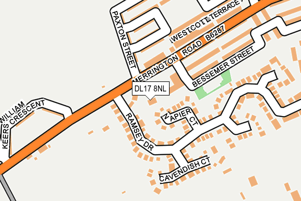 DL17 8NL map - OS OpenMap – Local (Ordnance Survey) DL17 8NL map - OS OpenMap – Local (Ordnance Survey)