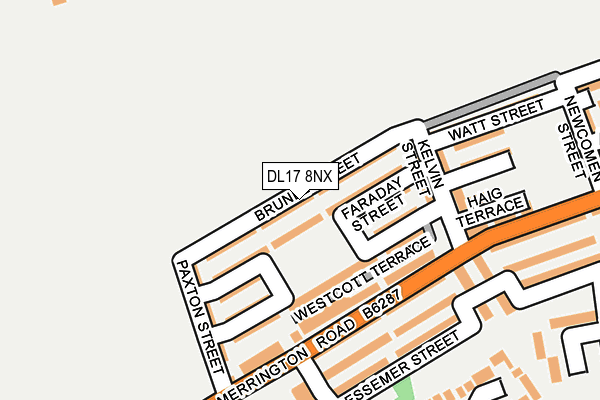 DL17 8NX map - OS OpenMap – Local (Ordnance Survey) DL17 8NX map - OS OpenMap – Local (Ordnance Survey)